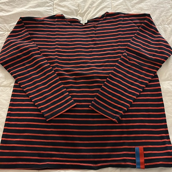 KULE Navy and Red Striped Long Sleeve Top - Picture 1 of 4